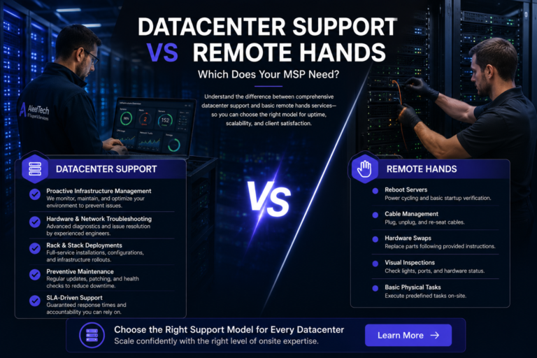 Datacenter Support vs. Remote Hands: Which Does Your MSP Need?