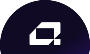 Abstract geometric logo with a white 'a' on a dark purple gradient background.