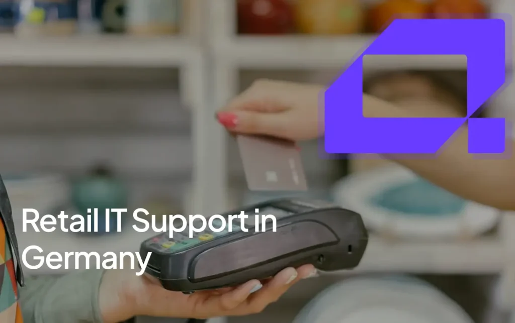 Retail IT support in Germany: Card payment at a point of sale terminal.