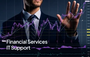 Financial Services IT Support: Man analyzing stock market data.